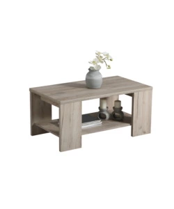 TAVOLINO DA CAFFE' CON RIPIANO IN QUERCIA, 90,5X50,5X41,5 CM